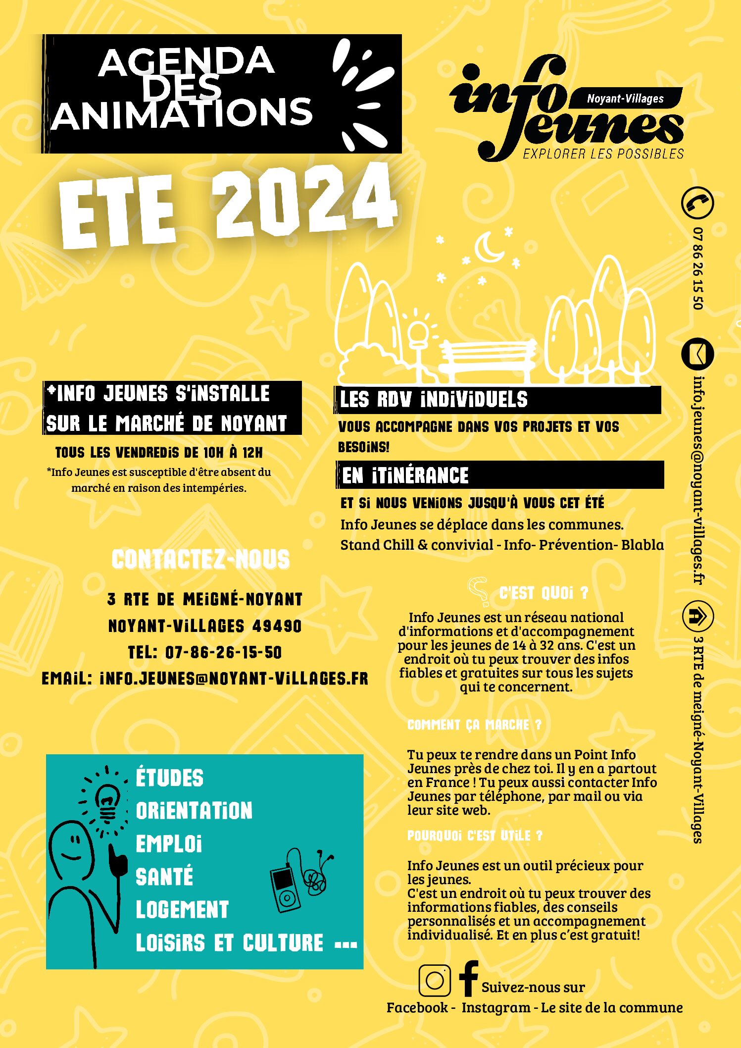 Lire la suite à propos de l’article Animations de l’Info Jeunes – Été 2024 ​