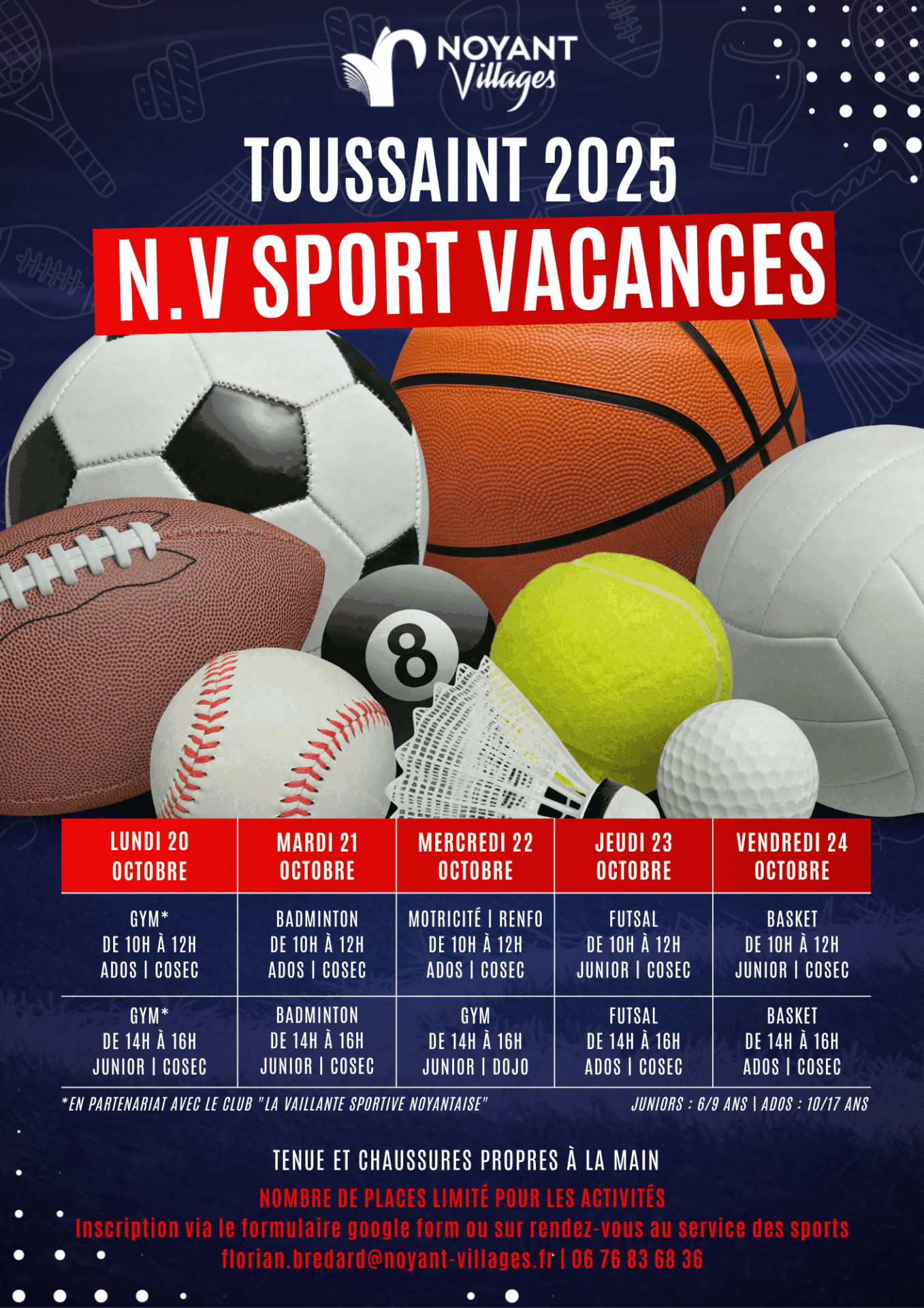 Lire la suite à propos de l’article N.V Sport Vacances – Toussaint 2025