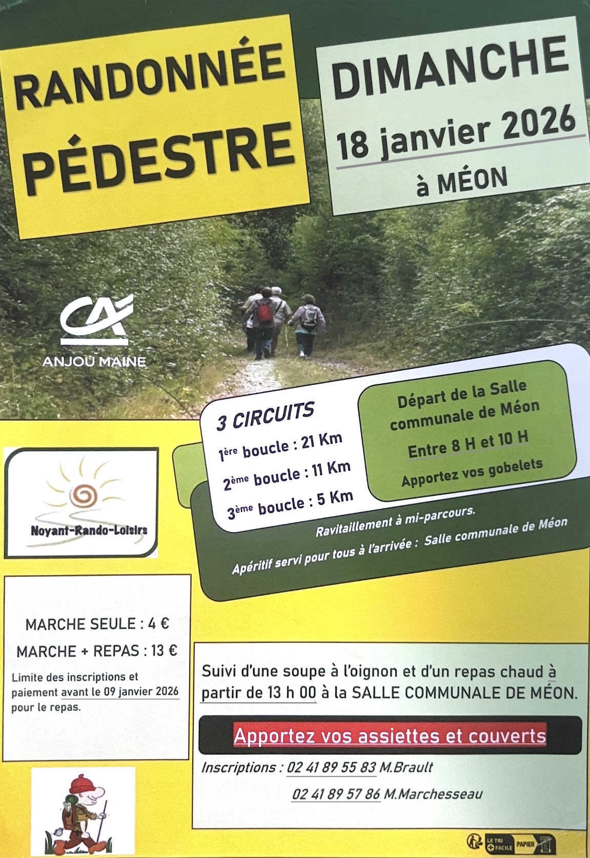 Lire la suite à propos de l’article Randonnée pédestre à Méon – Dimanche 18 janvier 2026