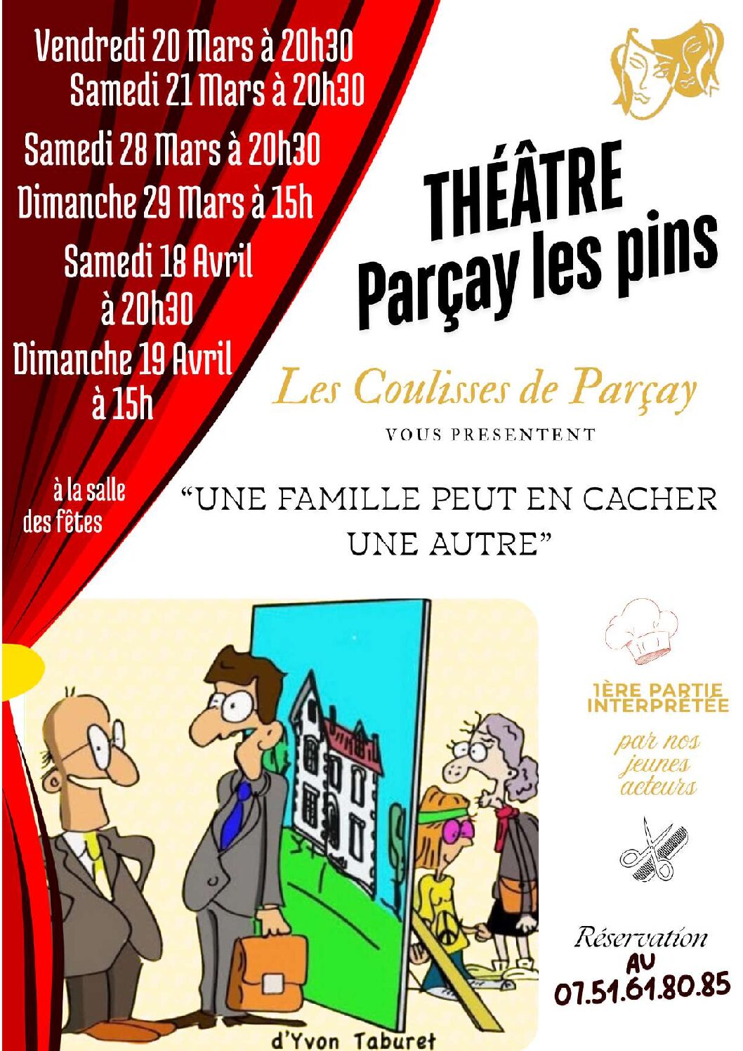 Lire la suite à propos de l’article Théâtre : « Une famille peut en cacher une autre » à Parçay-les-Pins